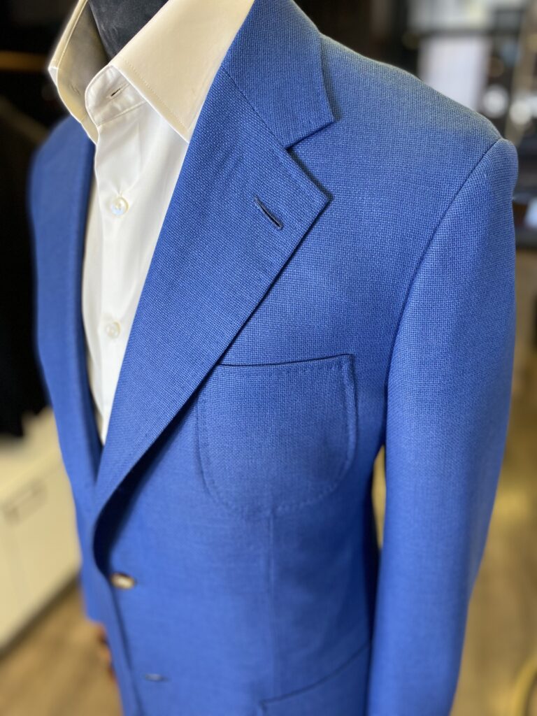 Men's Royal Blue Hopsack Blazer on Mannequin