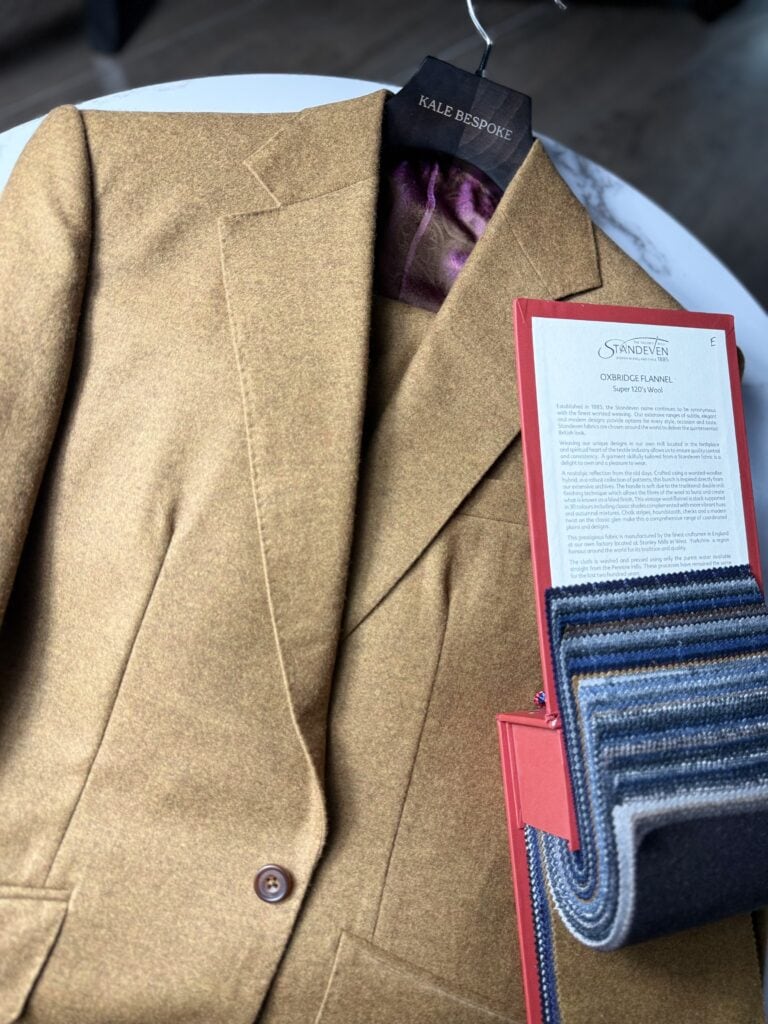13oz Oxbridge Standeven fLannel suit Full bespoke by kale bespoke